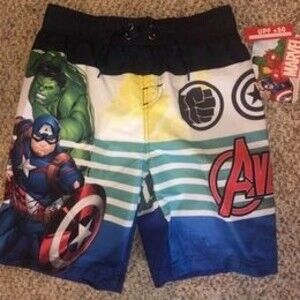 Marvel Avengers Size 7 Boys Swim Trunks NEW NWT